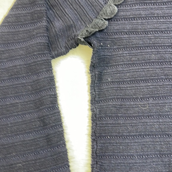 Ann Taylor Scalloped Trim Silk Blend Navy Sweater Size Medium - Picture 11 of 11